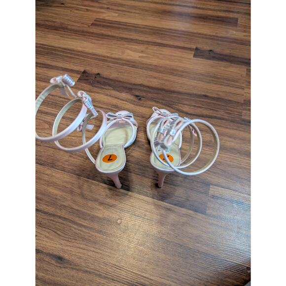 NWT Wild Diva Comfort Pink Rhinestone Bow Heels- Size 7 - Picture 4 of 7